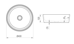RAVAK MOON 1 Раковина из литого мрамора, без перелива, 400x400x120 мм, белый мини 3 3