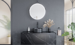 SANCOS Stone Тумба подвесная под раковину, 1200х400х495 мм, Nero Marquina мини 3 3