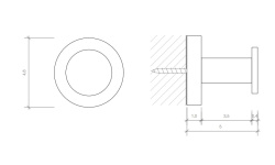 DW BA HAK4 Крючок для халата, черный матовый мини 3 2