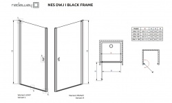 RADAWAY Nes Black DWJ I Frame 80 L Дверь в нишу 780-810xH2000 мм, черный/Frame мини 3 2