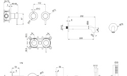 WHITECROSS Y Смеситель для ванны скрытого монтажа, длина излива 220 мм, брашированный никель мини 3 2
