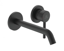 IS CERALINE Настенный смеситель для умывальника, излив 204 мм, Черный матовый