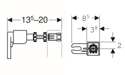 GEB DUOFIX Комплект крепления к стене, 13-20 см  мини 3 3