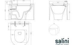 Salini GEMELLI Унитаз подвесной с крышкой, 530х410х420 мм, S-Stone-белый/RAL матовый снаружи мини 3 5