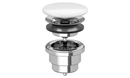 VB Незапираемый донный клапан, крышка клапана из керамики, Альпийский белый