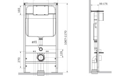 LOGAN Система инсталляции для подвесных унитазов H1067-1170 мм, без кнопки мини 3 3