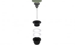CIELO Универсальный донный клапан Click-Clack с керамической накладкой, BLACK MATT/Agave  мини 1