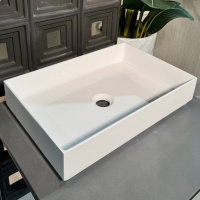 GAMADECOR SLIM Раковина на столешницу, без перелива, 50x10x33 см, белый GELCOAT