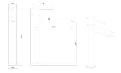 ALLEN BRAU GLORITY GLORITY Cмеситель для раковины высокий, излив 146 мм, Kerox, хром (280698) мини 3 2