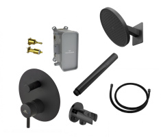NOKEN PACK PLUMP Комплект для душа со смесителем и верхним душем Ø30 см, matt black