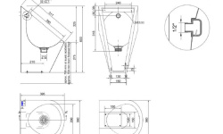 NOFER Писсуар антивандальный, 600х360х395 мм, нержавеющая сталь AISI 304 матовая мини 3 2