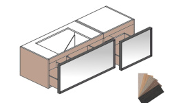 BRENTA CLEO CL02 Тумба под раковину слева, 140х49.6хH40 см, подсветка дна, Wxx/Zxx мини 1