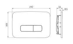 IS OLEAS M3 Механическая панель смыва, двойной смыв, хром мини 3 2