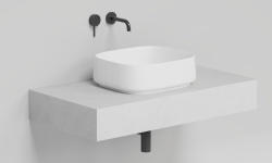 Salini ORIENTE BOWL Раковина накладная 450х405х140 мм, с ДК, S-Sense- белый матовый мини 1