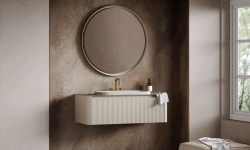 BRENTA VERSO VS01 Тумба подвесная с 1 выдвижным ящиком, 80х49,6хh40 см, MZZ Матовый лак/фрез. FZZ мини 3 6