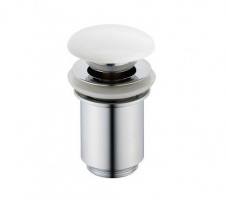 GLOBO Донный клапан сlick-сlack для раковин с отверстием перелива, Glossy white