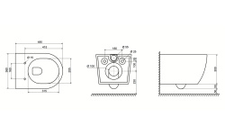 TECEspring K Унитаз безободковый подвесной с сиденьем, смыв Tornado, 36x48x35 см, белый мини 3 5