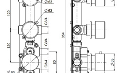 QUADRO DESIGN STEREO Термостатический смеситель на 2 выхода, AISI316L OR PVD: Pink gold мини 3 2