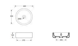 ALICE IDILLA Раковина накладная, ø42хh13 см, без перелива, 98 Mirto GLOSSY мини 3 2