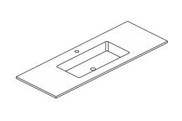 BRENTA TS11 Столешница из Solid Surface 100х49,6хh1,2 см, с раковиной "Unit" 64х29 см, 1отв., белый