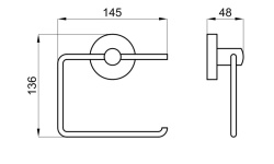 NOKEN HOTELS Держатель туалетной бумаги без крышки, хром мини 3 2