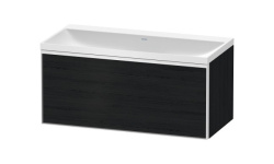 DURAVIT VITRIUM Тумба с интегрированной раковиной, 1000х479 мм, 16 Black Oak/White/White Satin Matt мини 1