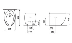 LAUFEN ALESSI Биде напольное, 1 отв., белый с покрытием LCC мини 3 2