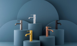 NOKEN ROUND Смеситель для раковины, без ДК, 3/8”, 5 л/мин, браш. золото мини 3 5