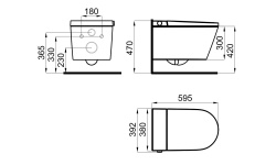 NOKEN I-COMFORT LINE Унитаз подвесной с электронной крышкой, смыв TORNADO, белый мини 3 2