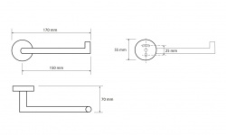 BEMETA GRAPHIT Держатель туалетной бумаги 55x165x65 мм, графит мини 3 2