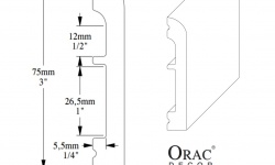 ORAC FLEX ПЛИНТУС 13х75х2000 мини 3 4