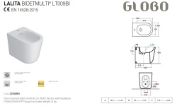 GLOBO LALITA Биде напольное 54х36хh43, белый мини 3 3