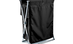 DW CROSS WB Корзина для белья складная, со съемным мешком, 82x58,5x32 см, Хром/Черный мини 1