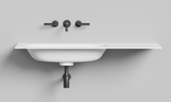 Salini ONDA FLOW OVAL 72 Столешница 800-3000x165 мм с раковиной 700х400 мм, ДК, S-Stone- белый мат мини 3 11