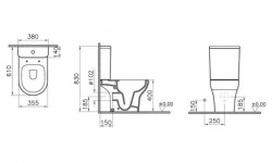 VITRA Zentrum Комплект унитаза Rim-Ex с сиденьем микролифт, белый/хром мини 3 2