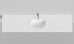 Salini ONDA EDGE OVAL Столешница до 2000х700х10 мм с раковиной 520х360, ДК, S-Stone- RAL матовый мини 3 8