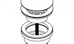 KRION Донный клапан для раковины, универсальный, белый мини 3 2