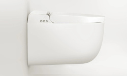ART CERAM HYPE Умный подвесной унитаз 38x59 см, крышка биде в комплекте, белый матовый SANIGLAZE мини 1