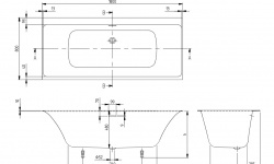 VB Subway 3.0 Ванна с ножками и переливом 1800x800 мм, материал Quaryl®, Альпийский белый/хром мини 3 4