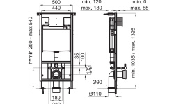 NOKEN SMART LINE Монтажный элемент для подвесного унитаза 6/3 литра мини 3 2