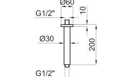 NOKEN Rondo Кронштейн для душа потолочный 20 см, хром мини 3 2