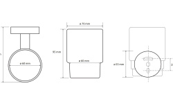 BEMETA WHITE Держатель зубных щеток 70x95x105 мм, белый/стекло матовое мини 3 2