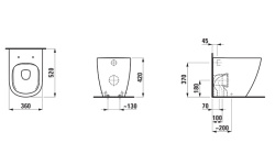 LAUFEN Lua Унитаз напольный 52x36xh42 см, безободковый, белый глянцевый мини 3 2