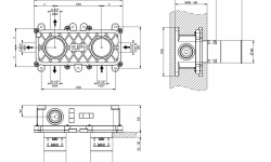 GS Встраиваемые части для термостатического смесителя на три выхода, Steel Brushed мини 3 2