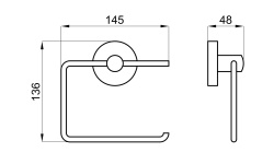 NOKEN HOTELS Держатель туалетной бумаги без крышки, матовый черный мини 3 4