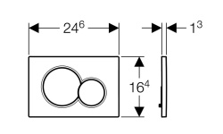 GEB SIGMA 01 Клавиша для двойного смыва, глянцевый хром мини 3 2