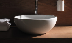 GLOBO Раковина накладная 40х14 см в комплекте донным клапаном с керамической крышечкой, белый мини 3 3