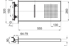 NOKEN LOGIC Верхний душ из стены с функцией дождевого душа и каскада, хром мини 3 2