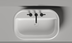 Salini OPERA Раковина накладная 750х500х160 мм, с переливом, БЕЗ ДК, S-Sense - RAL глянцевый мини 3 4