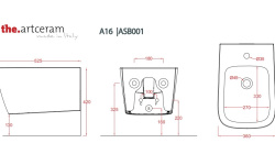 ART CERAM A16 Биде подвесное, 36x52 см, glossy white мини 3 3